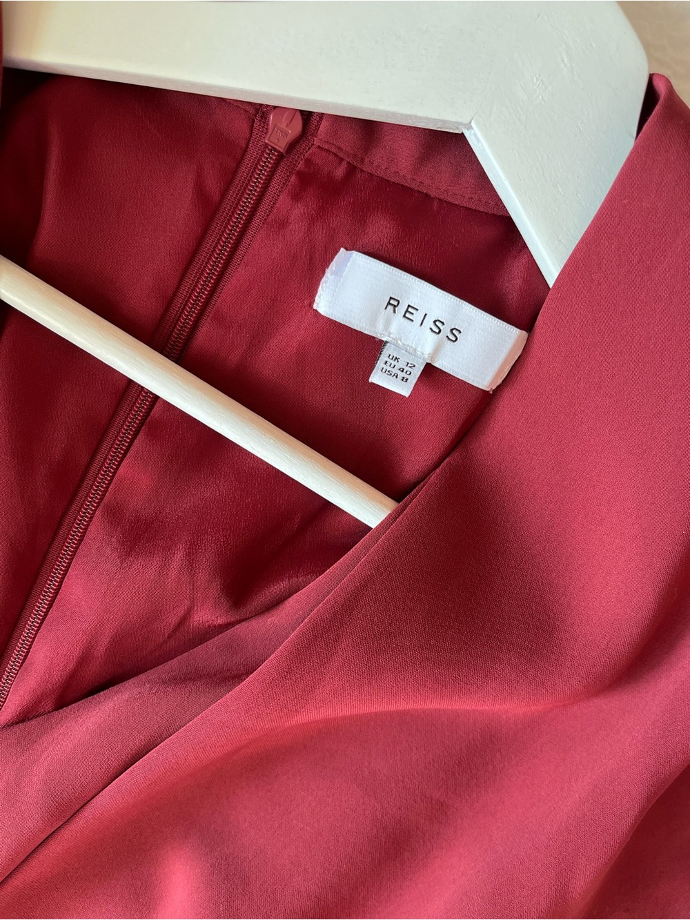 Reiss Rose-Red V-Neck Wrap Dress